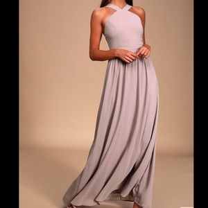 LuLu’s Air of Romance Taupe Dress